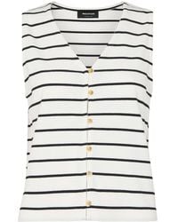 Whistles - Stripe Button Front Tank - Lyst