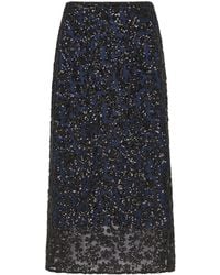 Whistles - Floral Sequin Midi Skirt, Polyester - Lyst