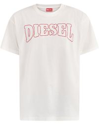 DIESEL - T-Norm-V10 Logo Stitching T-Shirt - Lyst