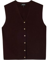 Whistles - V-Neck Button Front Knit Tank - Lyst