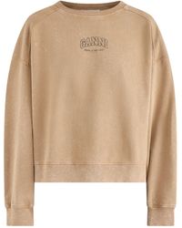Ganni - Essential Isoli Washed Effect Crewneck - Lyst