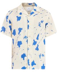 Paul Smith - Linen Blend Floral Short Sleeve Shirt - Lyst