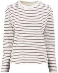 SELECTED - Organic Essential Long-Sleeved Striped Boxy T-Shirt - Lyst