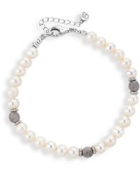 Claudia Bradby - Women's Pearl Bracelet With 3 Labradorite Beads - Lyst