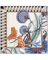 Ferragamo - Flowers And Butterflies Print Silk Scarf - Lyst