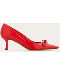 Ferragamo - Mujer Zapatos De Salón Con Lazo Asimétrico Rojo Talla .5 - Lyst