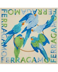 Ferragamo - Damen Halstuch aus reiner Seide Papagei-Print - Lyst
