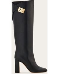 Ferragamo - Knee High Boot With Hug Buckle Detail - Lyst