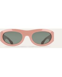 Ferragamo - Oval Frame Sunglasses - Lyst