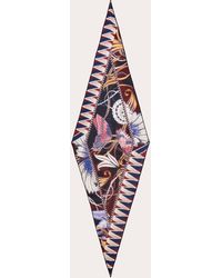 Ferragamo - Flowers And Butterflies Wool Diamond Scarf - Lyst