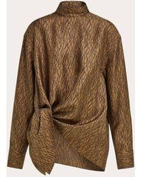 Ferragamo - Silk Shirt With Side Knot - Lyst