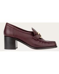 Ferragamo - Block Heel Loafer With Gancini Ornament .5 - Lyst