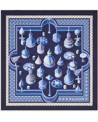 Ferragamo - Geometrical Renaissance Print Silk Scarf - Lyst