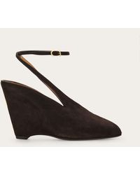 Ferragamo - Peep Toe Wedge Sandal - Lyst