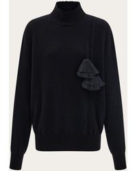 Ferragamo - Mujer Jersey Con Flores Negro - Lyst