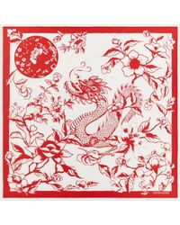 Ferragamo - Dragon Print Silk Foulard - Lyst