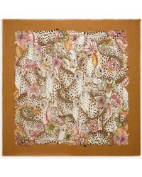 Ferragamo - Cheetahs Print Cashmere Shawl - Lyst