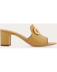 Ferragamo - Mid Heel Slide With Gancini Buckle .5 - Lyst