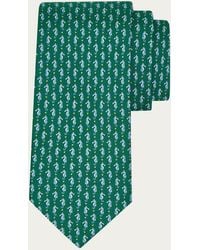 Ferragamo - Seahorse Print Silk Tie - Lyst