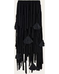 Ferragamo - Femmes Jupe En Filet Avec Fleurs Noir - Lyst
