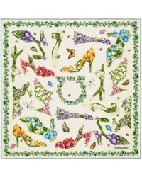 Ferragamo - Eden Shoes Print Silk Scarf - Lyst