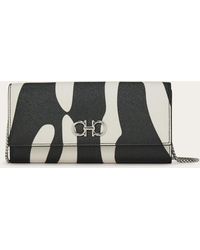 Ferragamo - Damen Gancini Brieftasche Mit Schulterkette - Lyst