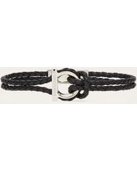 Ferragamo - Hommes Bracelet Gancini (18Cm) Noir - Lyst