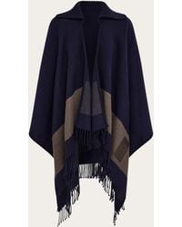 Ferragamo - Damen Cape Mit Fransen - Lyst