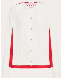 Ferragamo - Feather Show Print Crew-Neck Cardigan - Lyst