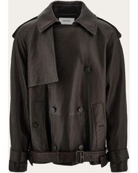 Ferragamo - Herren Jacke Aus Narbigem Leder - Lyst