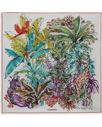 Ferragamo - Damen Seidenhalstuch mit Dschungel-Print - Lyst
