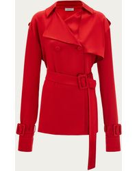 Ferragamo - Short Satin Trench - Lyst