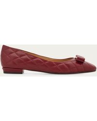 Ferragamo - Quilted Varina Ballet Flat .5 - Lyst