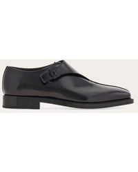 Ferragamo - Derby Shoe With Hug Buckle - Lyst
