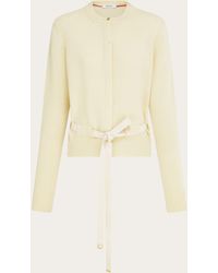 Ferragamo - Cardigan With Thread Through Belt - Lyst