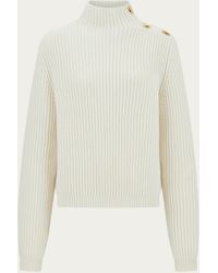 Ferragamo - Knitted Mock Neck Sweater With Gancini Detail - Lyst