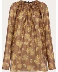 Ferragamo - Silk Lamé Blouse - Lyst