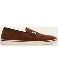Ferragamo - Boat Shoe Loafer With Gancini Ornament - Lyst