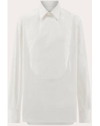 Ferragamo - Mujer Camisa De Esmoquin De Manga Larga Blanco - Lyst
