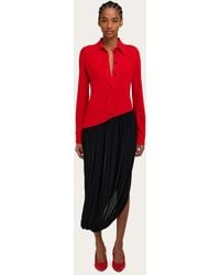 Ferragamo - Donna Abito Con Gonna Drappeggiata - Lyst