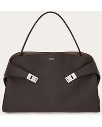 Ferragamo - Hug Soft Bicolor Shoulder Bag (L) - Lyst