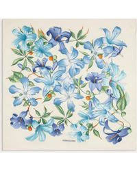 Ferragamo - Hibiscus Print Silk Foulard - Lyst