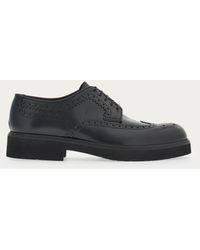 Ferragamo - Derby With Perforated Detailing - Lyst