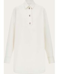 Ferragamo - Cotton And Silk Shirt Dress - Lyst