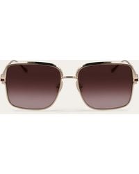 Ferragamo - Rectangular Frame Sunglasses - Lyst