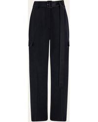 Ferragamo - Mujer Pantalones Cargo De Satén Negro - Lyst