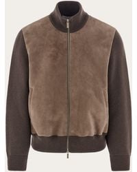 Ferragamo - Blouson With Leather Inserts - Lyst