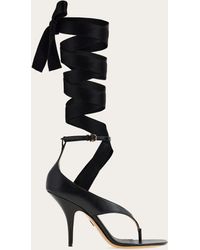 Ferragamo - Heeled Sandal With Ribbon - Lyst