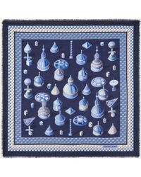 Ferragamo - Geometrical Renaissance Print Cashmere Shawl - Lyst