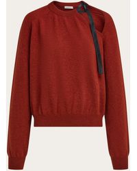 Ferragamo - Crew Neck Sweater With Cut-Out Detail - Lyst